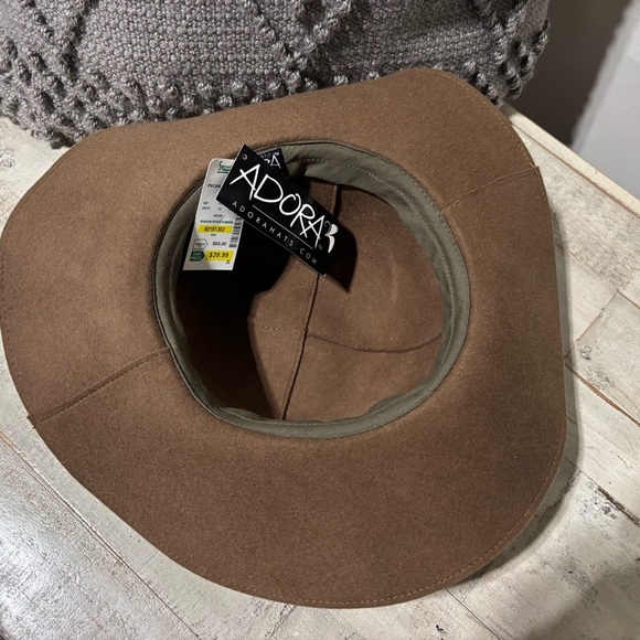 NWT❤️ADORA Tan Floppy Hat with Orange Band - Picture 4 of 5